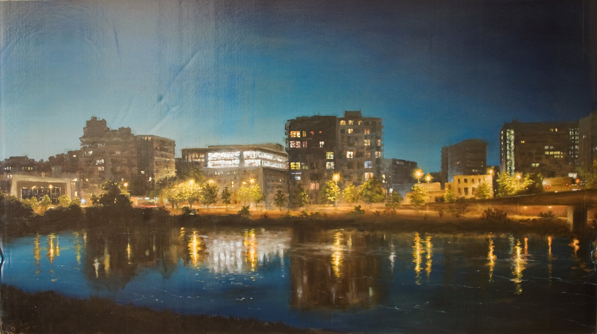 Quai André Morice - Huile sur carton, 2018 par JanMar