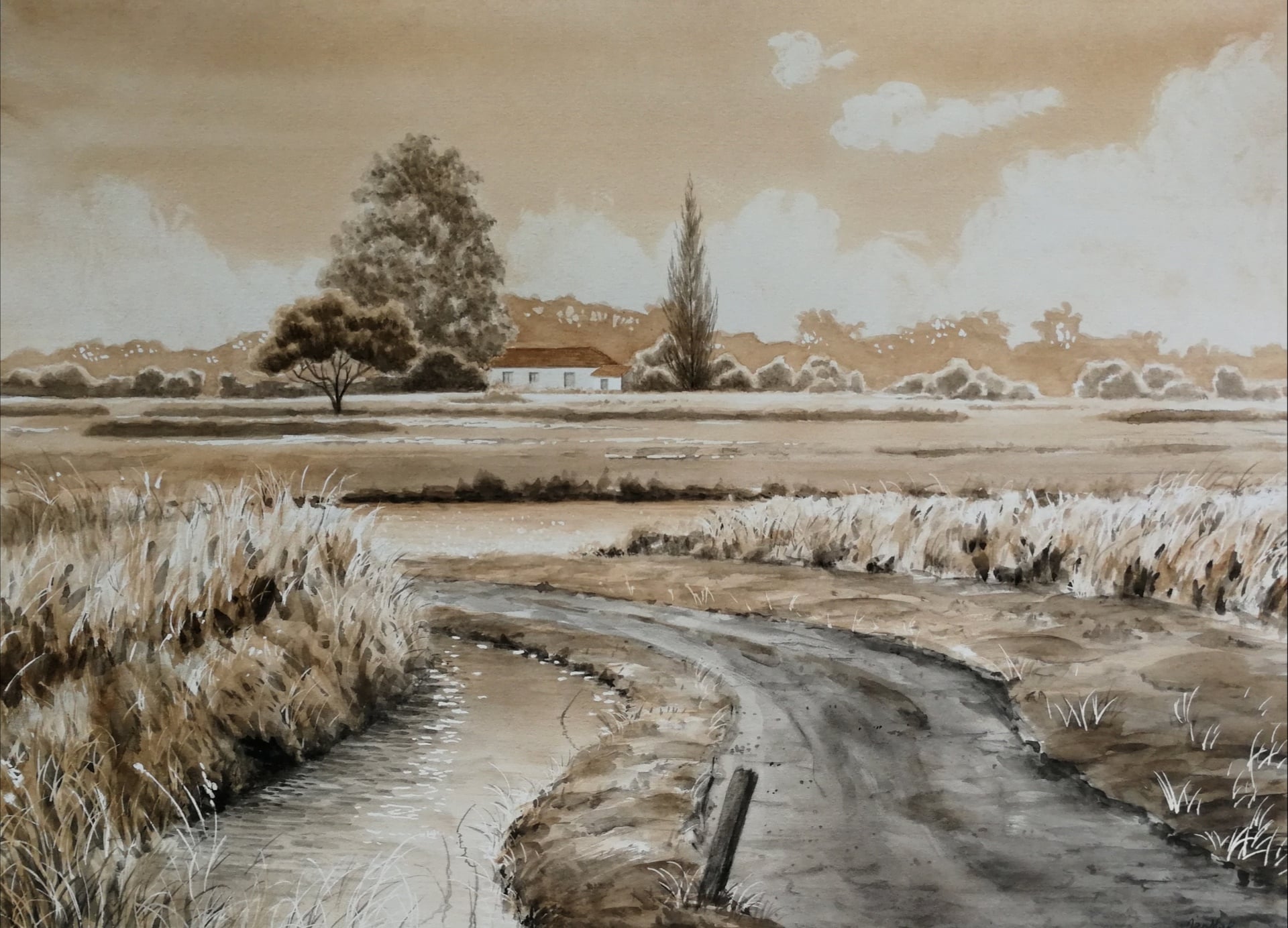 Le Marais - Aquarelle sur papier, 2024 par JanMar
