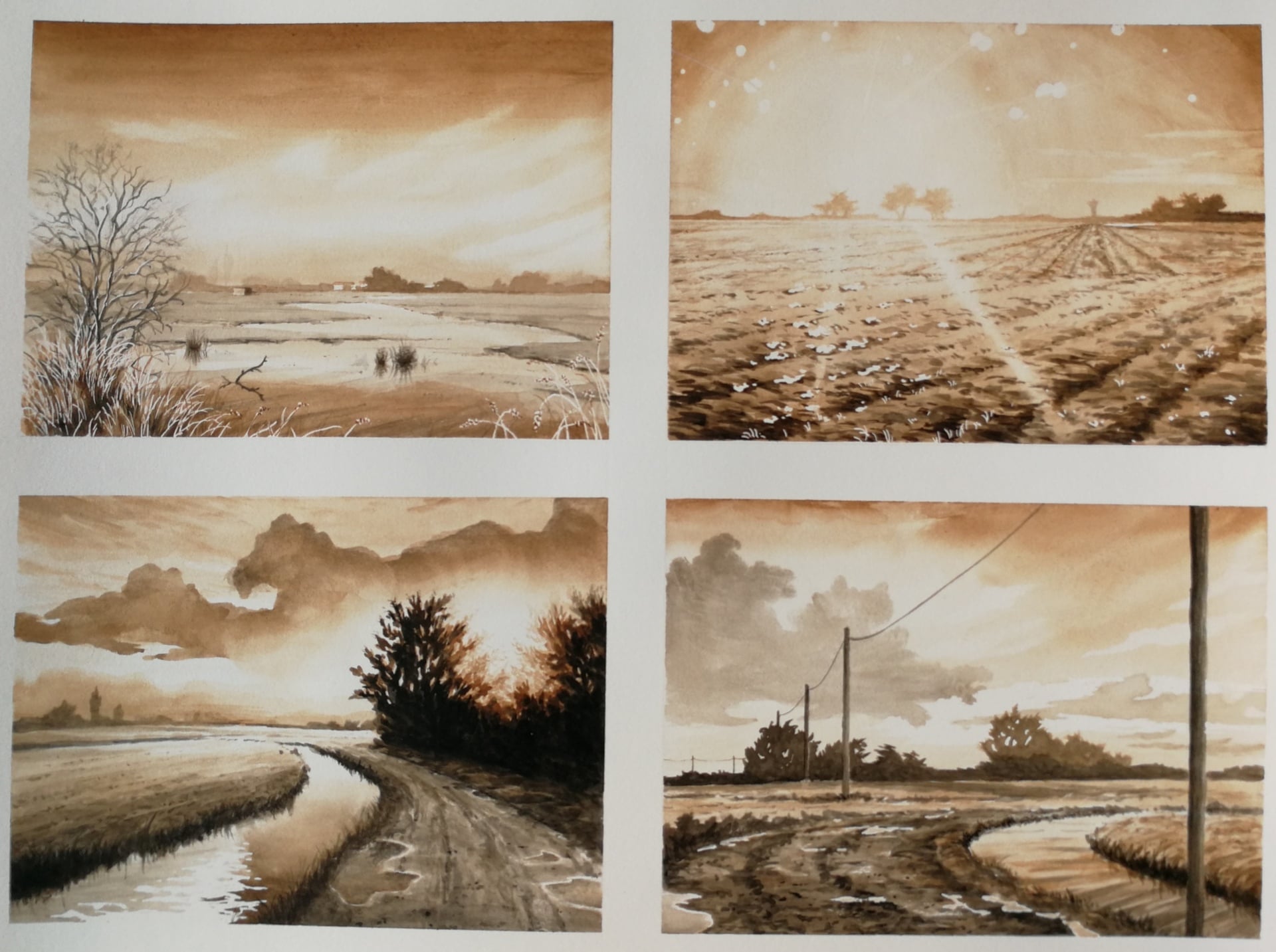 Promenade dans le marais - Aquarelle sur papier, 2024 par JanMar