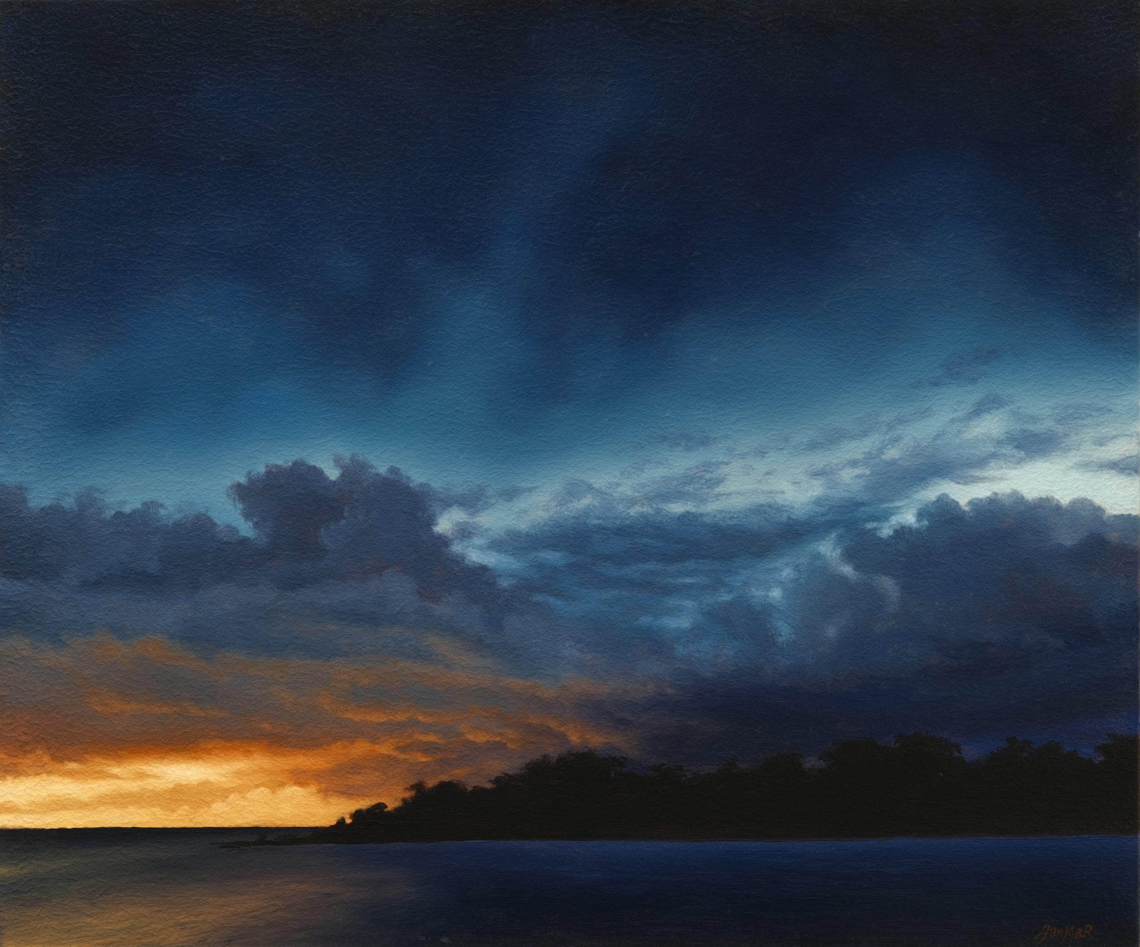 Ciel05 27x32 - Huile sur panneau de bois, 2026 par JanMar