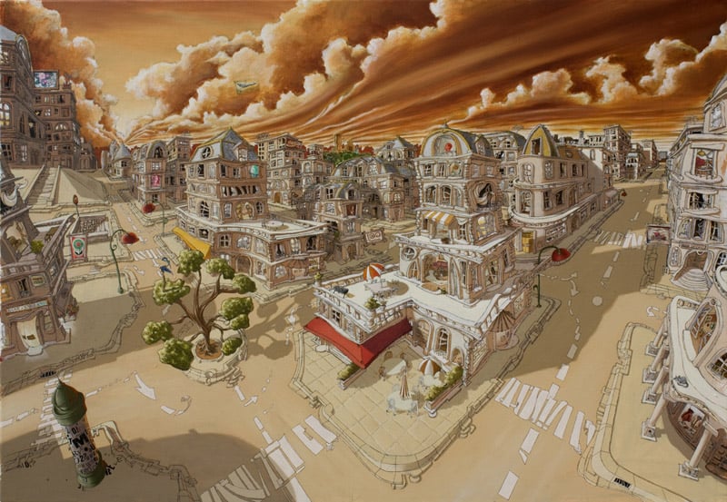 Dreamer - Acrylique et collages sur toile, 2011 par JanMar