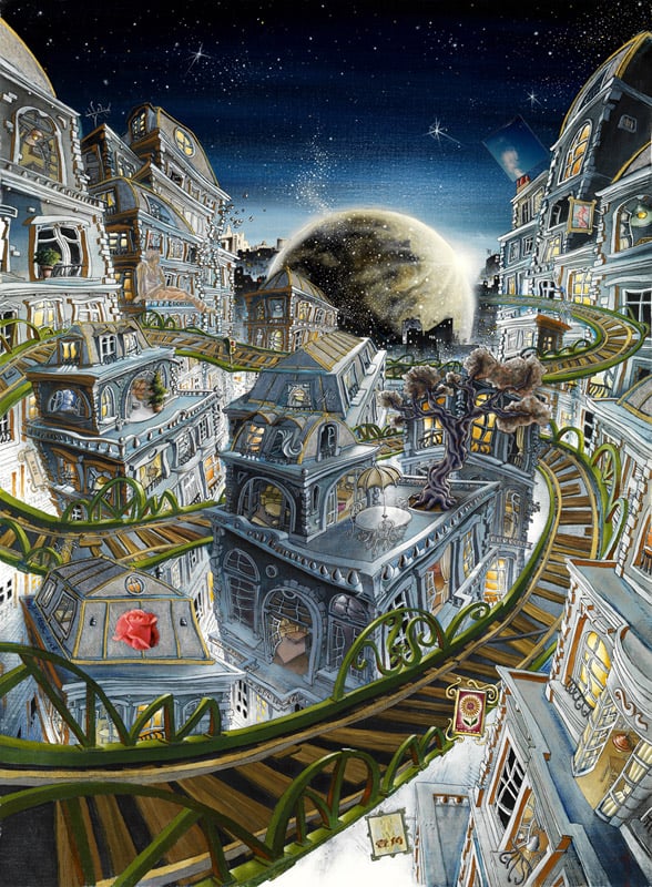 Heureux qui comme Ulysse - Huile et collages sur toile, 2011 par JanMar