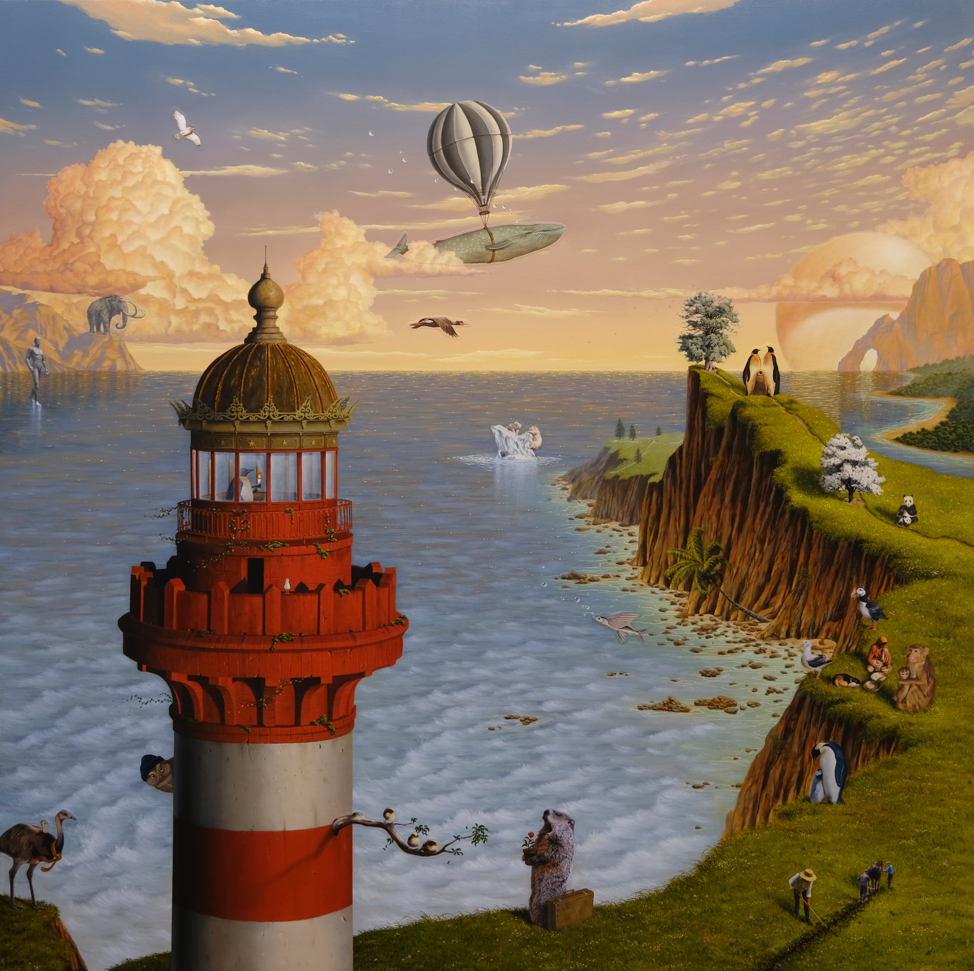 The Light Keeper - Huile et collages sur toiles, 2023 par JanMar