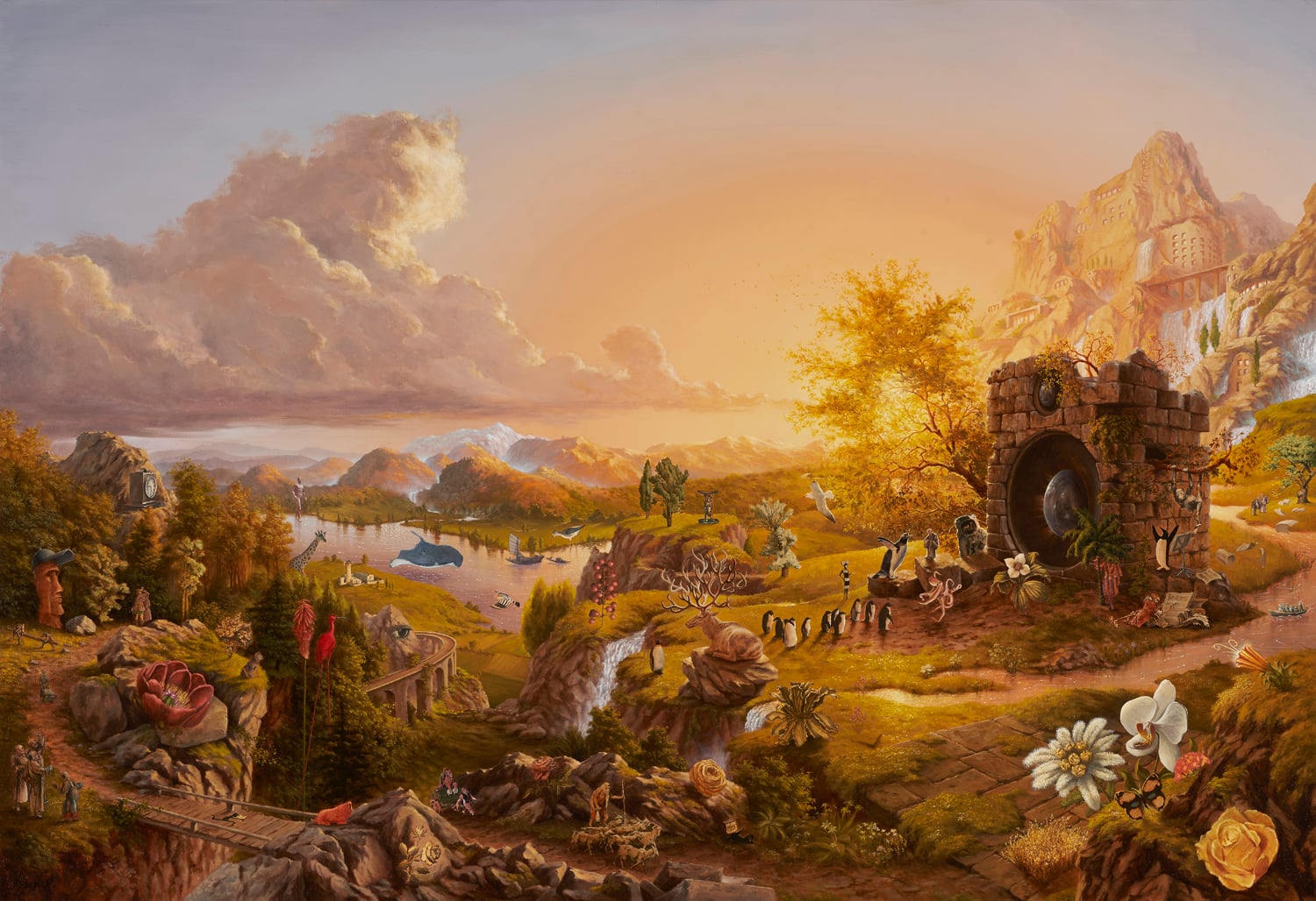 Les Gorges du Mont Bleu - Pentire à l'huile et collages sur toile de lin, 2019 par JanMar